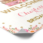 ボホフローラ旅行ブライダルシャワーミセスにシック ポスター (角)