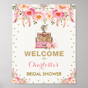 ボホフローラ旅行ブライダルシャワーミセスにシック ポスター