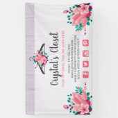 ボホフローラ服ハンガークローゼットファッションブティック 横断幕 (縦)