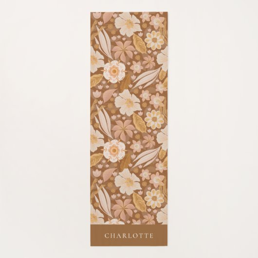 ボホフローラ植物学パーソナライズされた ヨガマット (裏面)