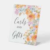 ボホフローラ水彩カードギフトブライダルシャワー 台座サイン (正面)
