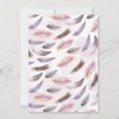 ボホフローラ水彩羽毛卒業パーティー 招待状 (裏面)