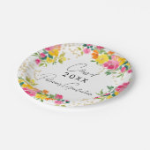 ボホフローラ水彩金ゴールドグリッター卒業 ペーパープレート (アングル)