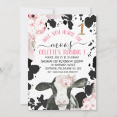 ボホフローラ牛の声を聞いたことがあるMoos誕生日 招待状 (正面)