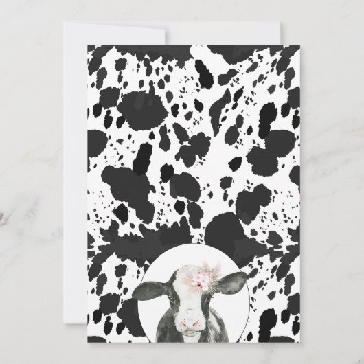 ボホフローラ牛の声を聞いたことがあるMoos誕生日 招待状 (裏面)