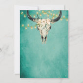 ボホフローラ牛スカルとライトターコイズ結婚ズ セーブザデート (裏面)