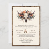 ボホフローラ牛スカルウェスタン結婚式招待状 招待状 (正面)