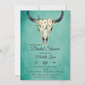 ボホフローラ牛スカルオンターコイズブライダルシャワー 招待状 (正面)