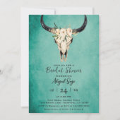 ボホフローラ牛スカルオンターコイズブライダルシャワー 招待状 (正面)