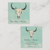 ボホフローラ牛スカルオンターコイズ スクエア名刺 (正面/裏面)