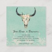 ボホフローラ牛スカルオンターコイズ スクエア名刺 (裏面)