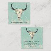 ボホフローラ牛スカルオンターコイズ スクエア名刺 (正面/裏面)