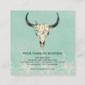 ボホフローラ牛スカルオンターコイズ スクエア名刺 (裏面)