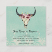 ボホフローラ牛スカルオンターコイズ スクエア名刺 (裏面)