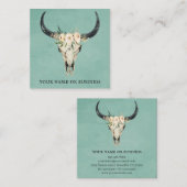 ボホフローラ牛スカルオンターコイズ スクエア名刺 (正面/裏面)