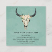 ボホフローラ牛スカルオンターコイズ スクエア名刺 (裏面)
