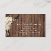 ボホフローラ牛スカルオンバーンウッド背景 名刺 (裏面)