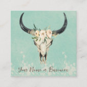 ボホフローラ牛スカルターコイズとクリーム スクエア名刺 (正面)