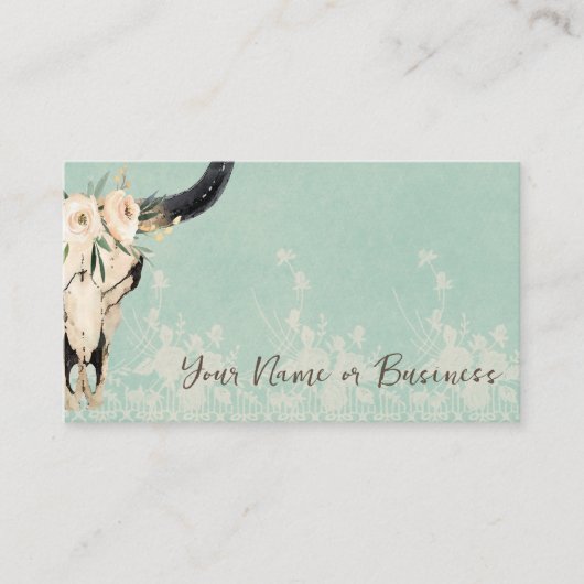 ボホフローラ牛スカルターコイズとクリーム 名刺 (正面)