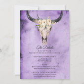 ボホフローラ牛スカルパープルオールインワン結婚ズ 招待状 (裏面)