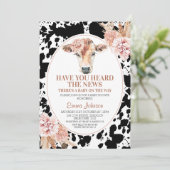 ボホフローラ牛ブラックカウカプリントベビーシャワー 招待状 (スタンド正面)