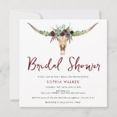 ボホフローラ牛プリントウェスタンブライダルシャワー 招待状 (正面)