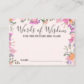 ボホフローラ知恵の言葉ブライダルシャワー エンクロージャーカード (正面)