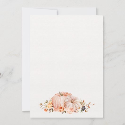 ボホフローラ私たちの小さなかぼちゃの1st誕生日パーティー 招待状 (裏面)