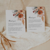 ボホフローラ秋の結婚式サンキューノート サンキューカード