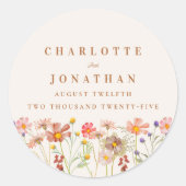 ボホフローラ秋の結婚式 ラウンドシール (正面)