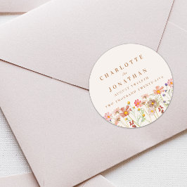 ボホフローラ秋の結婚式 ラウンドシール