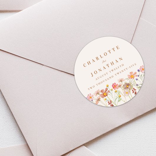 ボホフローラ秋の結婚式 ラウンドシール