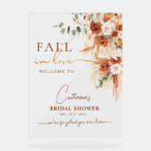 ボホフローラ秋インラブブライダルシャワーウェルカム アクリルサイン (正面)