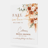 ボホフローラ秋インラブブライダルシャワーウェルカム アクリルサイン (傾斜)
