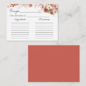 ボホフローラ秋エレガントブライダルシャワーレシピカード エンクロージャーカード (正面/裏面)