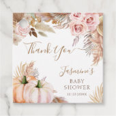 ボホフローラ秋カボチャ赤ちゃんシャワーメッセージカード フェイバータグ (正面)