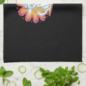 ボホフローラ秋ブラックキャットハロウィンエッセンシャルT-S キッチンタオル (折り畳み)