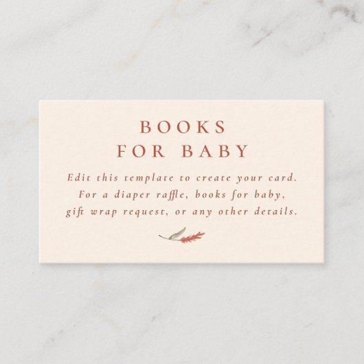 ボホフローラ秋水彩赤ちゃんシャワー エンクロージャーカード (正面)