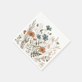 ボホフローラ紙パーティーナプキン、ワイルドフラワー スタンダードカクテルナプキン (角)