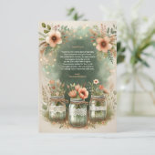 ボホフローラ素朴フローラメイスンジャーブベイビーシャワー サンキューカード (スタンド正面)