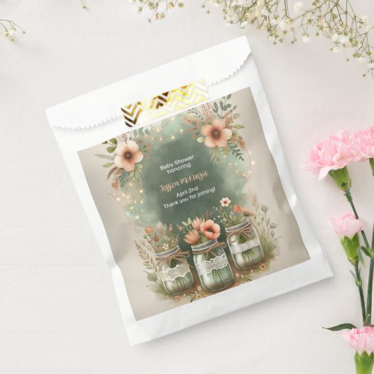 ボホフローラ素朴フローラメイスンジャーブベイビーシャワー フェイバーバッグ (封をした状態)