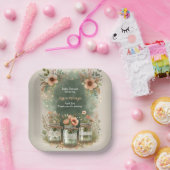 ボホフローラ素朴フローラメイスンジャーブベイビーシャワー ペーパープレート (パーティー)