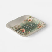 ボホフローラ素朴フローラメイスンジャーブベイビーシャワー ペーパープレート (傾斜あり)