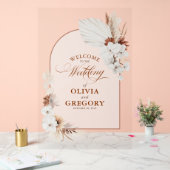 ボホフローラ結婚アーチ歓迎 アクリルサイン (ウェディング)