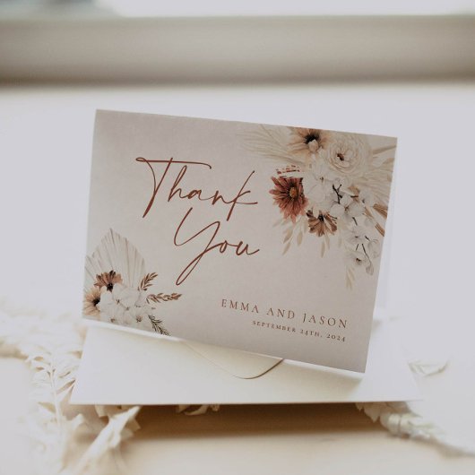 ボホフローラ結婚サンキューカード サンキューカード
