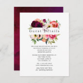 ボホフローラ結婚ズゲスト詳細 エンクロージャーカード (正面/裏面)