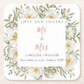 ボホフローラ結婚ズ スクエアペーパーコースター (正面)