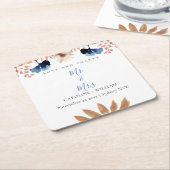 ボホフローラ結婚ズ スクエアペーパーコースター (アングル)