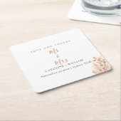 ボホフローラ結婚ズ スクエアペーパーコースター (アングル)