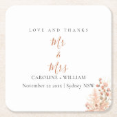 ボホフローラ結婚ズ スクエアペーパーコースター (正面)